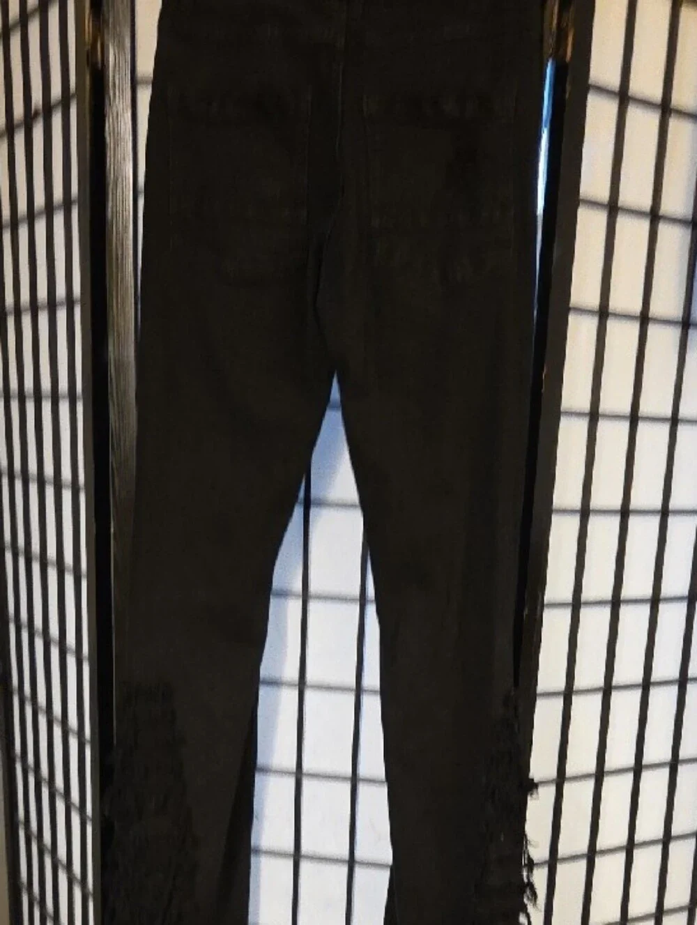 Black Distressed Stack Jeans